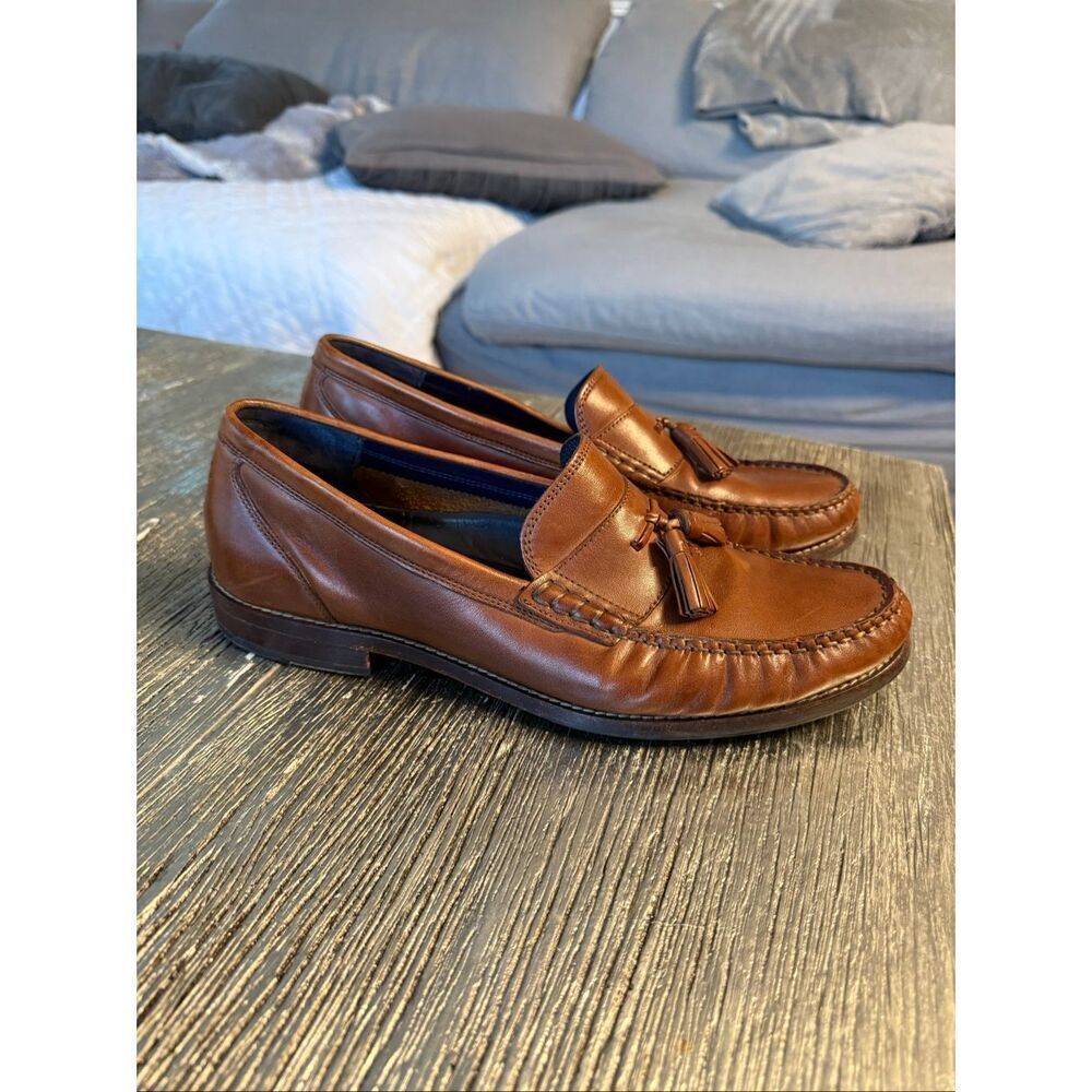 Cole Haan Brown Leather Tassel Maine Classic Pinch Loafers sz 10 EUC